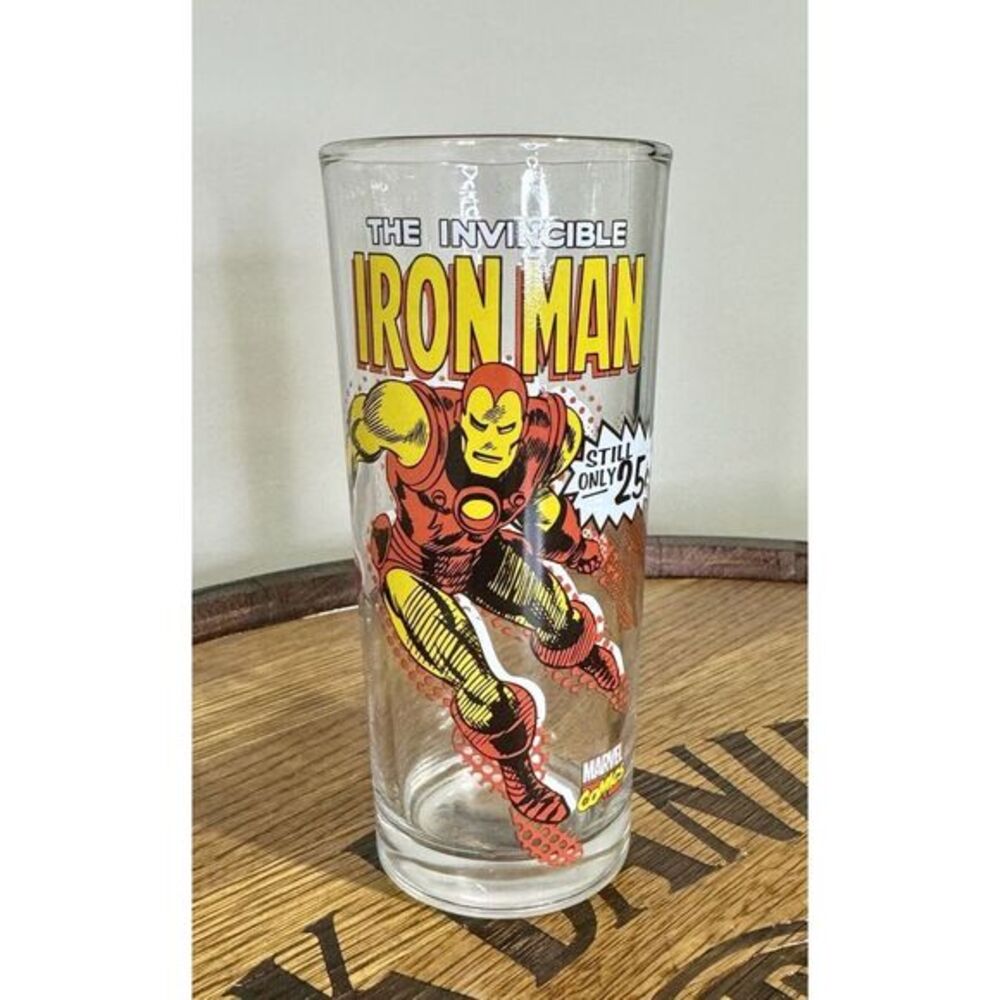 The Invincible Iron Man Drinking Glass Cup Marvel Comic‎ Superhero